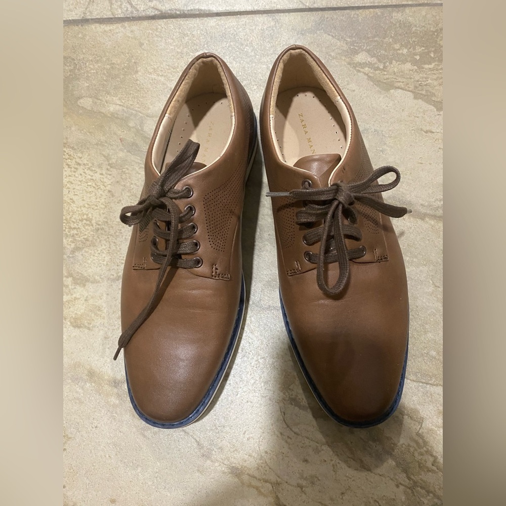 Zara man brown lace up shoe
